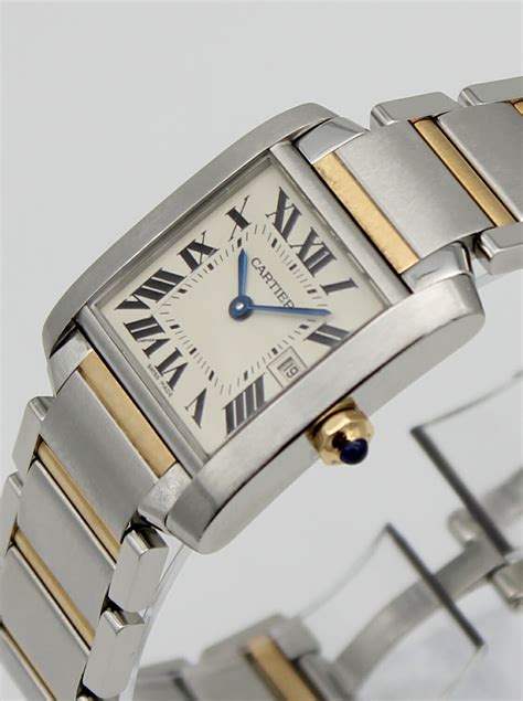 cartier tank two tone watch|cartier tank française watch.